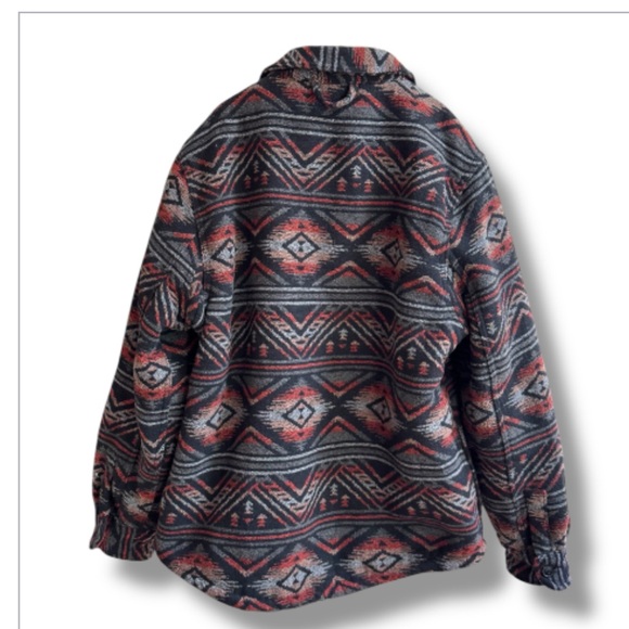 Jachs Men’s Wool Blend Shirt Jacket Aztec Print Used with Care - Picture 3 of 7